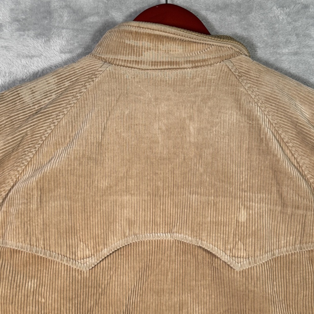 Vintage Polo Ralph Lauren Corduroy Bomber Jacket Large Plaid Lined Western *FLAW